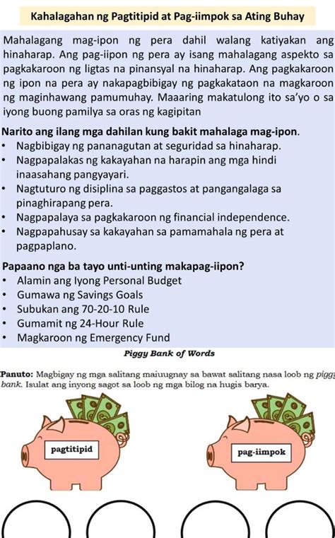 kahalagahan ng pag iimpok sa estudyante|Bakit Mahalaga Mag.